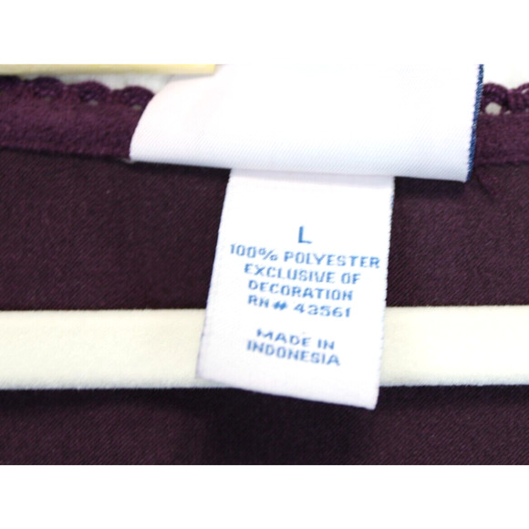 Baby & Me Maternity Faux Suede Peplum Blouse Women Large Soft Long Sleeve Purple - Picture 7 of 8